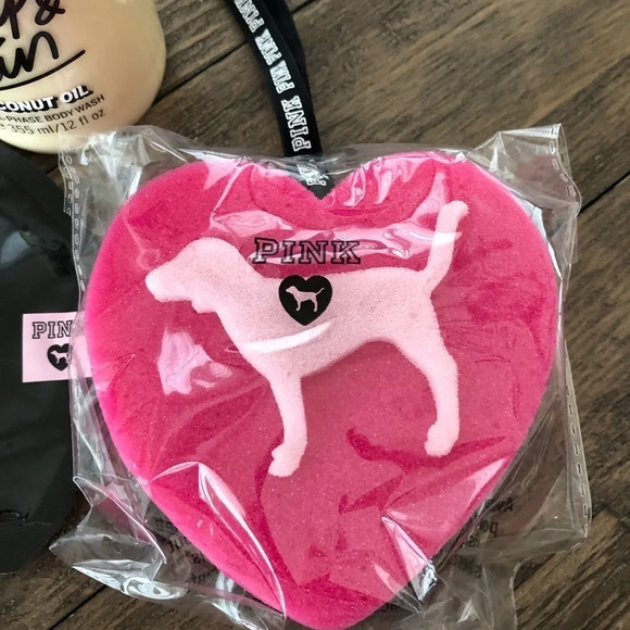 PINK Body Wash Sponge Mask Bundle Coconut Oil New - Picture 4 of 6